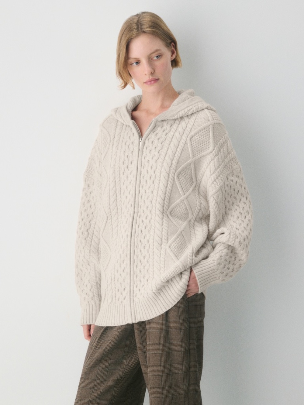 Artizia Heritage Knit Merino Wool Zip Hoodie - XL